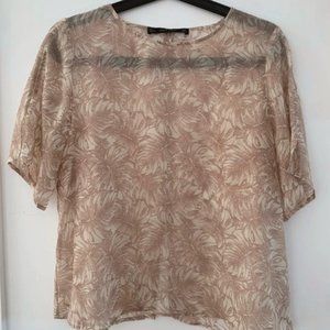Blouse with leaf print